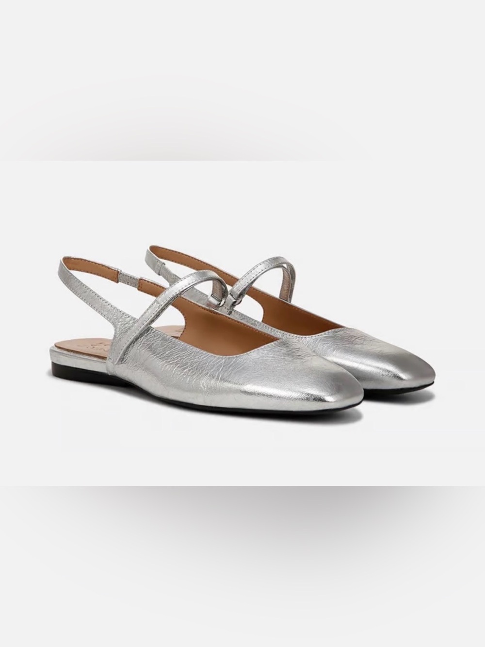 NEW Naturalizer Women's Metallic Silver Mary Jane Slingback Flats Style Connie